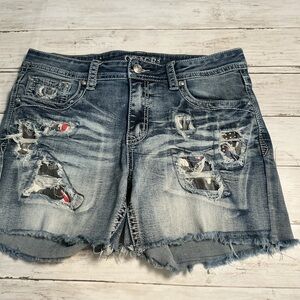Grace Ripped Blue Jean Shorts Size 30